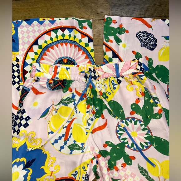 ANTHROPOLOGIE Maeve Straight-Leg Pull-On
Silk Pants Multicolor Pink yellow Sz S - Picture 13 of 13